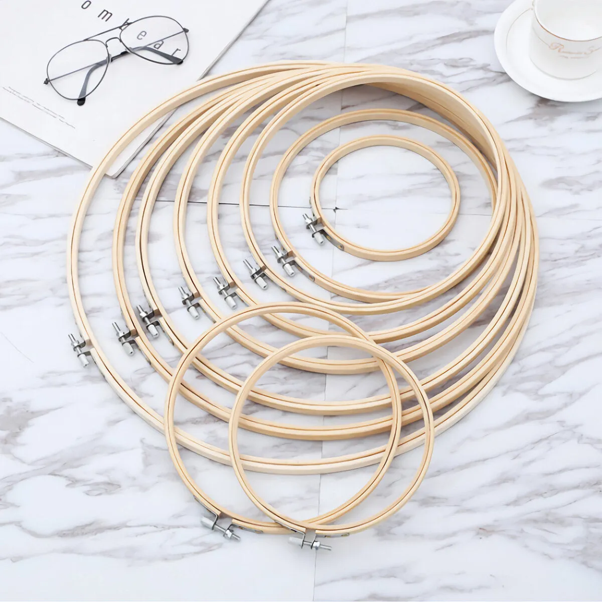1 Piece Bamboo Embroidery Frame Hoop Cross Stitch Embroidery Ring Hand Sewing DIY Craft Handwork Accessories Sewing Needlework Tools