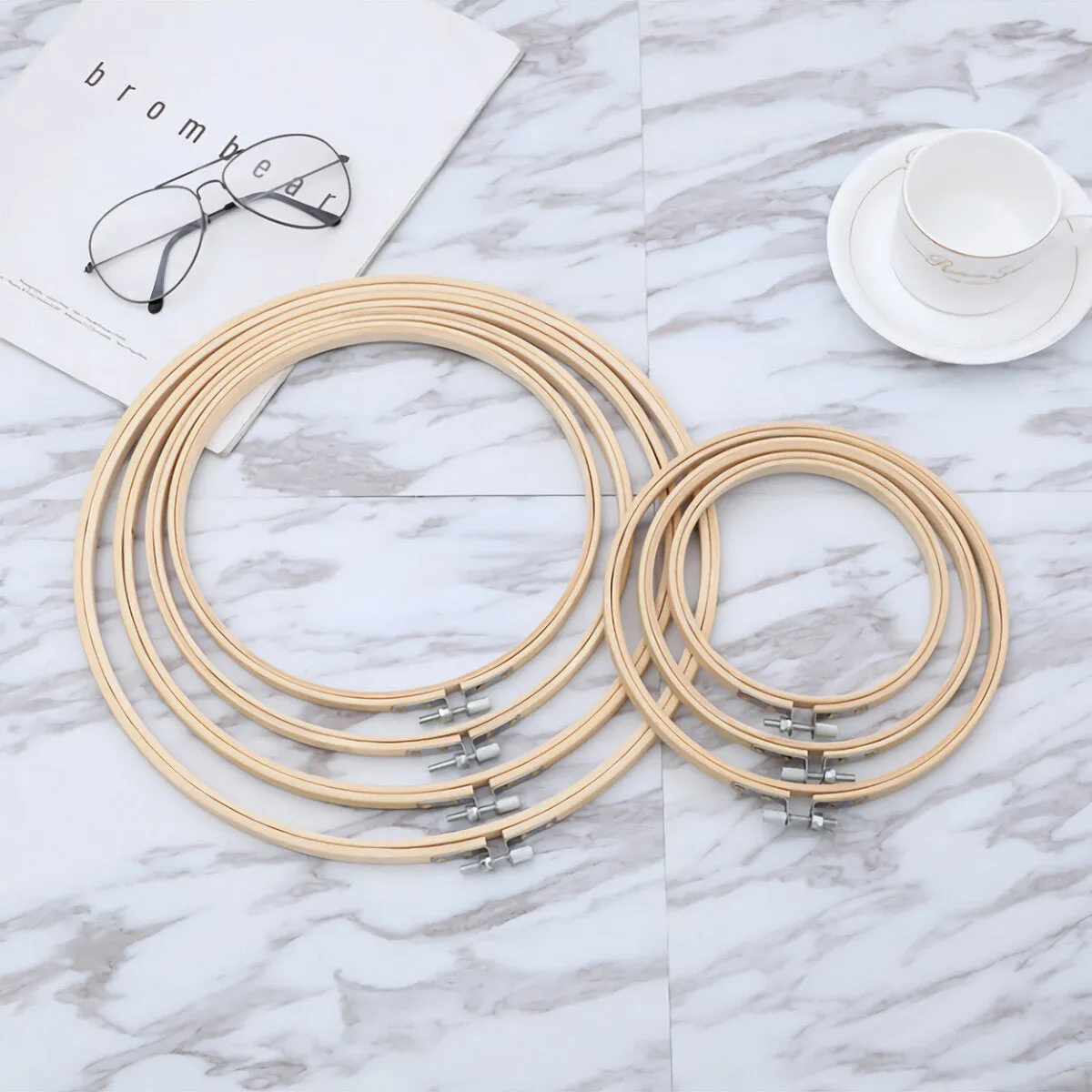 1 Piece Bamboo Embroidery Frame Hoop Cross Stitch Embroidery Ring Hand Sewing DIY Craft Handwork Accessories Sewing Needlework Tools