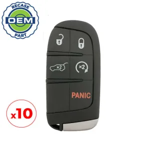 10 x 2014-2020 Jeep Grand Cherokee / 5-Button Smart Key / PN: 68143505AC / M3N40821302 (OEM Recase)