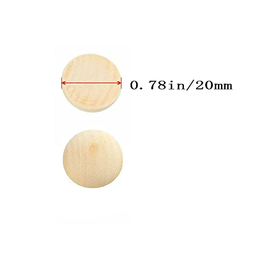 100pcs Half Wood Balls Unfinished Natural Half Ball Split Wood Balls for DIY Projects, Kids Arts and Craft Supplies (20mm)