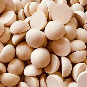 100pcs Half Wood Balls Unfinished Natural Half Ball Split Wood Balls for DIY Projects, Kids Arts and Craft Supplies (20mm)