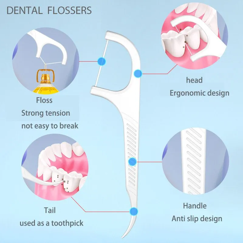 10/88/108PCS Dental Flosser Picks Teeth Stick Tooth Clean Oral cleaning Care Disposable floss thread Toothpicks Portable Box 0ral irrigator