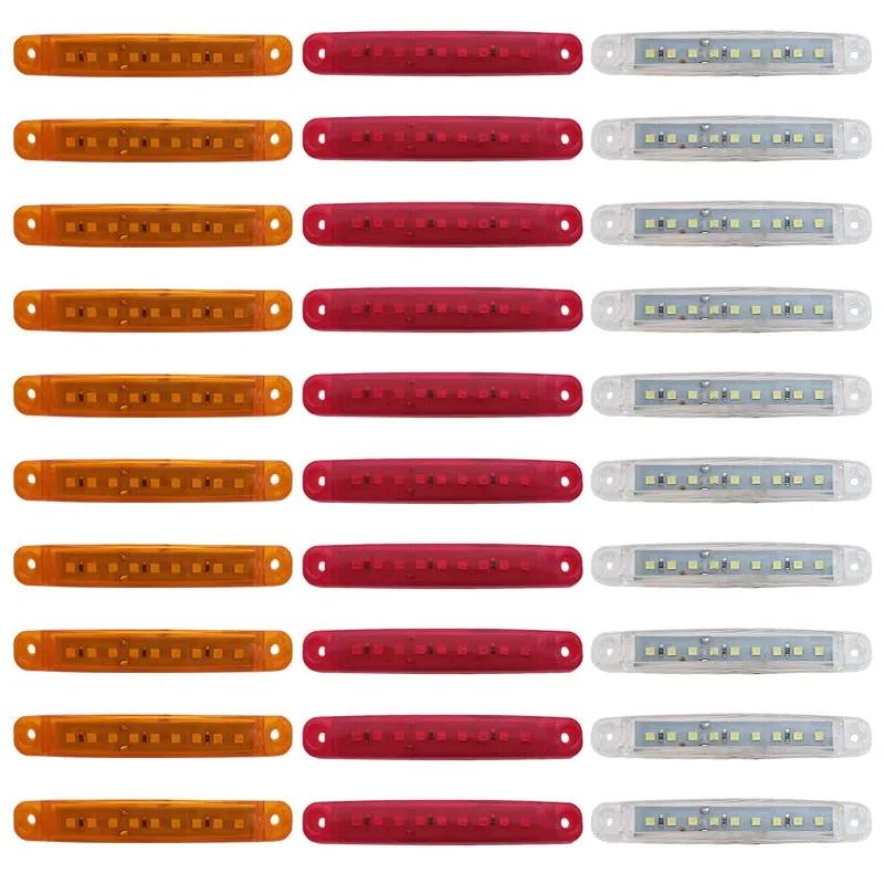 10PCS 9 SMD Light Oval Clearance Trailer 24V Truck Lorry Caravan Camion LED Side Marker Indicator Lamp 12V Luces Remolque