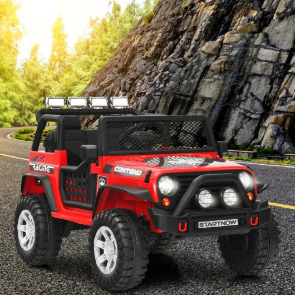 12V Kids Remote Control Electric Ride On Truck Car with Lights and Music -Black