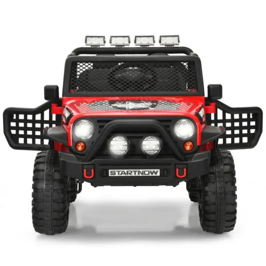 12V Kids Remote Control Electric  Ride On Truck Car with Lights and Music -Red