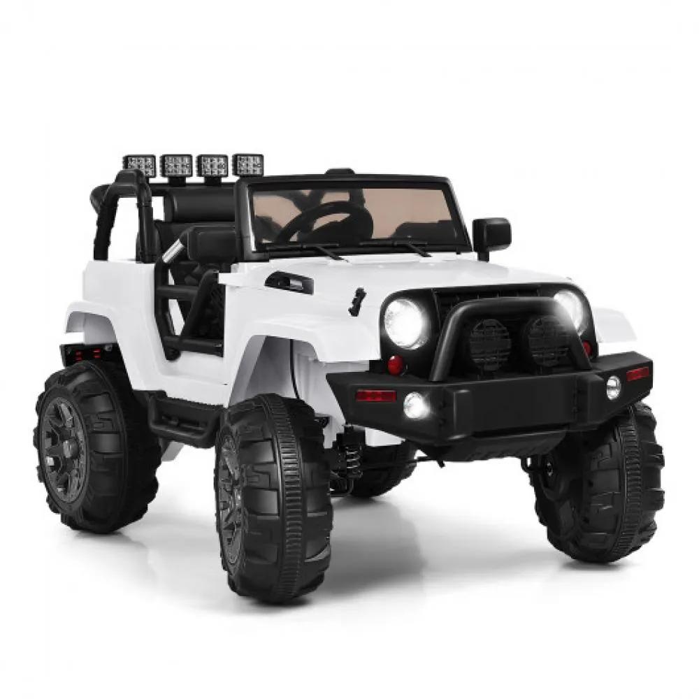 12V Kids Remote Control Riding Truck Car with LED Lights-Black