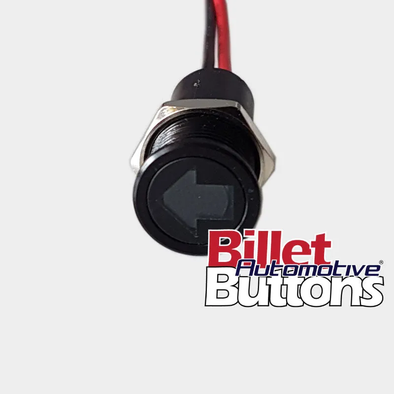 14mm 'INDICATOR TURN SYMBOL' LED Pilot Light Small Compact 12V Arrows