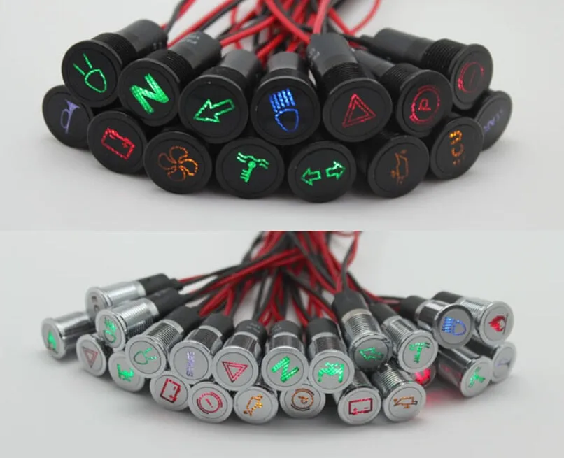 16mm Waterproof Lamp FILN 12V LED Car Boat LED Warning Dashboard Signal Lights Instrument Pilot light
