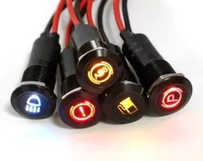 16mm Waterproof Lamp FILN 12V LED Car Boat LED Warning Dashboard Signal Lights Instrument Pilot light