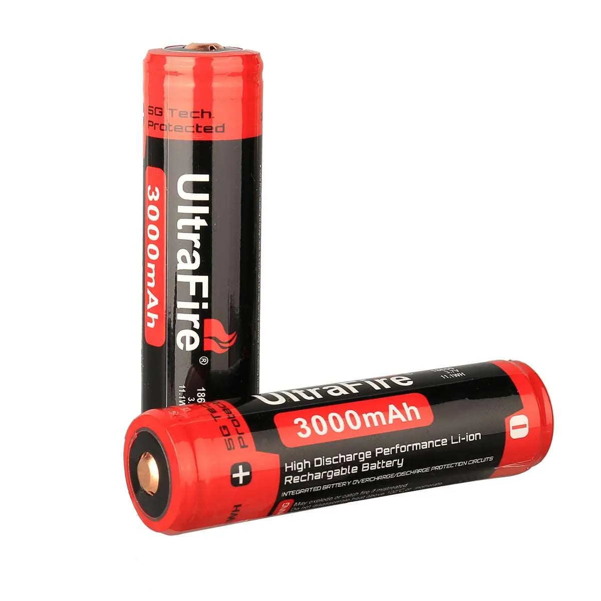 18650 3000mAh 3.7V Pro Rechargeable Batteries (2-Pack)