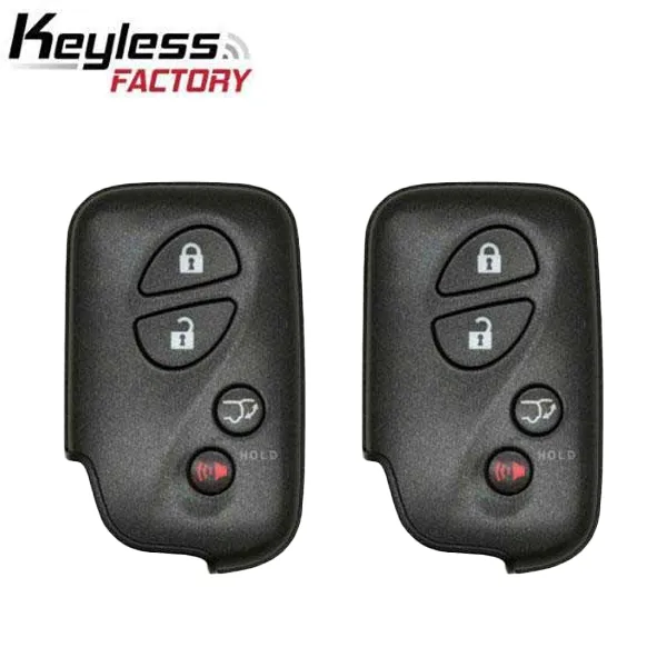 2 x 2008-2016 Lexus LX570 / RX350 / 4-Button Smart Key w/ Hatch / PN: 89904-60A00 / HYQ14AEM (AFTERMARKET) (Pack Of 2)