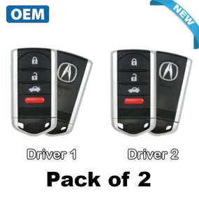 2 x 2013-2015 Acura ILX / 4-Button Smart Key / KR5434760 / Driver 1 & Driver 2 (OEM) (Pack of 2)