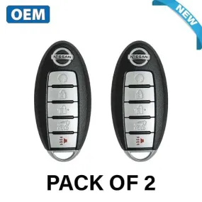 2 x 2013-2016 Nissan Pathfinder / 5-Button Smart Key / PN: 285E3-9PA5A / KR5S180144014 (OEM) (Bundle of 2)