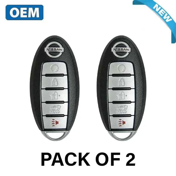 2 x 2013-2016 Nissan Pathfinder / 5-Button Smart Key / PN: 285E3-9PA5A / KR5S180144014 (OEM) (Bundle of 2)