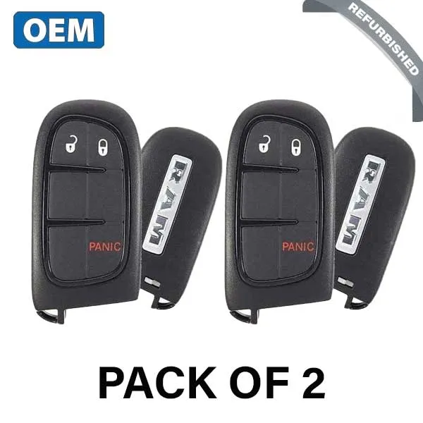 2 x 2013-2018 Dodge Ram / 3-Button Smart Key / PN: 56046954AG / GQ4-54T (OEM Refurb) (Bundle of 2)