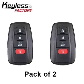 2 x 2019-2021 Toyota Corolla / 4-Button Smart Key / PN: 8990H-02030 / HYQ14FBN (AFTERMARKET) (Pack of 2)