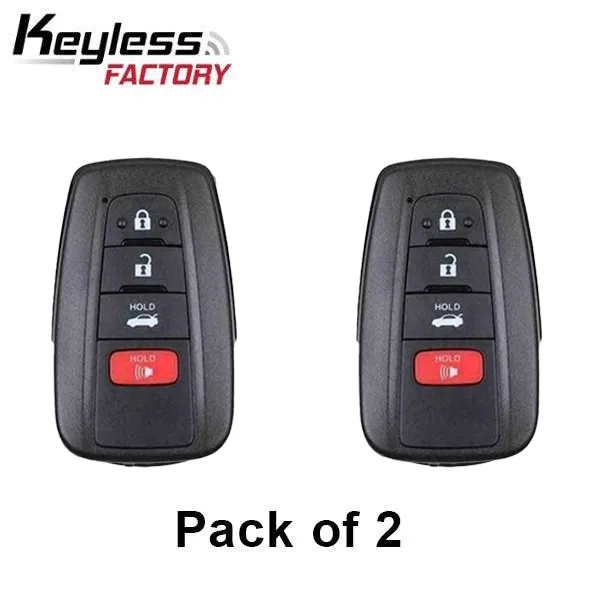 2 x 2019-2021 Toyota Corolla / 4-Button Smart Key / PN: 8990H-02030 / HYQ14FBN (AFTERMARKET) (Pack of 2)
