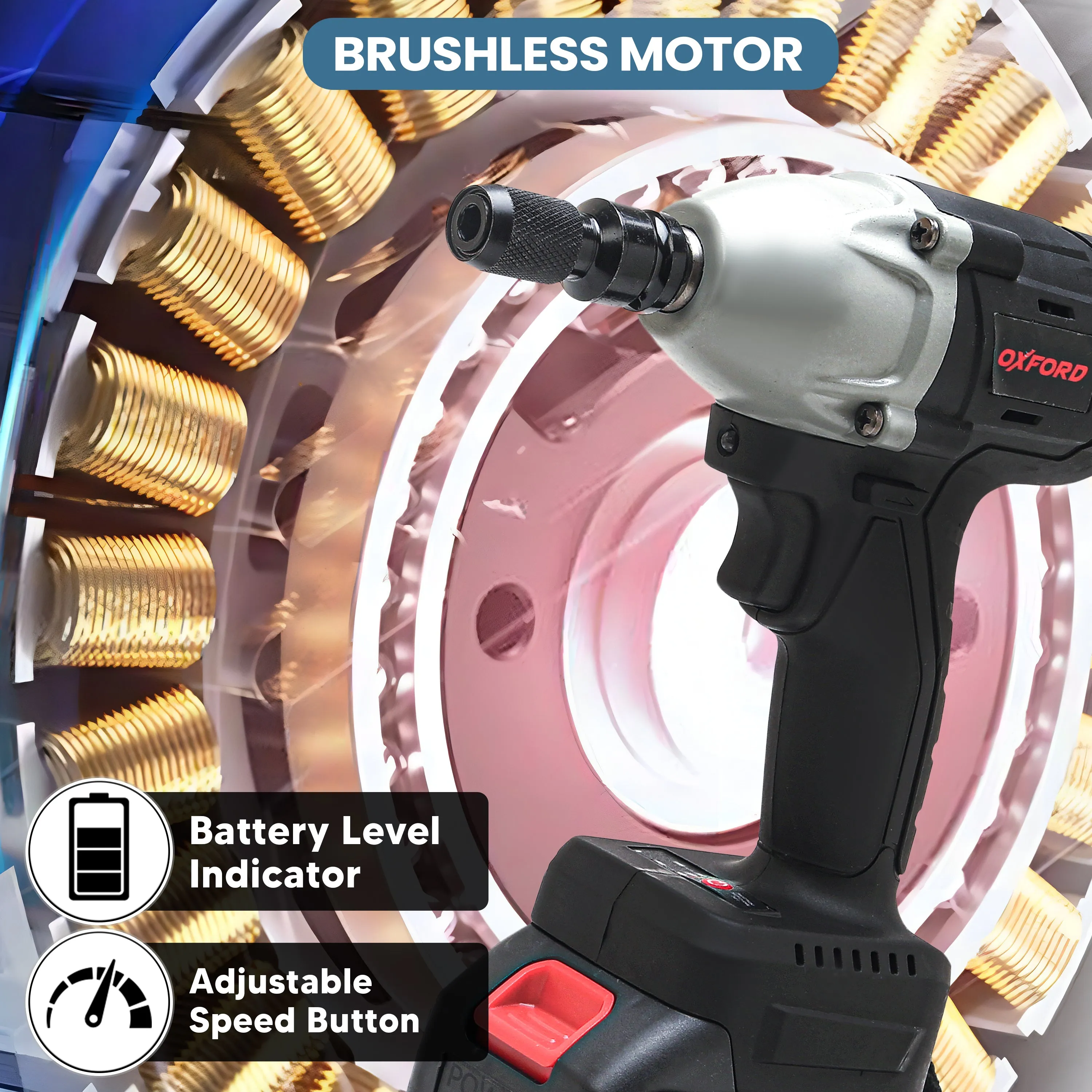 20V 430Nm Cordless Impact Wrench O8582