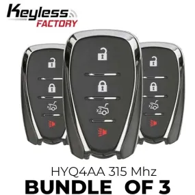 3 x 2016-2020 Chevy Cruze XL7 Sonic / 4-Button Smart Key w/ Trunk / HYQ4AA (BUNDLE OF 3)