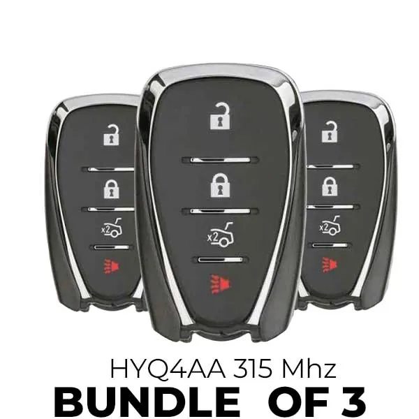 3 x 2016-2020 Chevy Cruze XL7 Sonic / 4-Button Smart Key w/ Trunk / HYQ4AA (BUNDLE OF 3)
