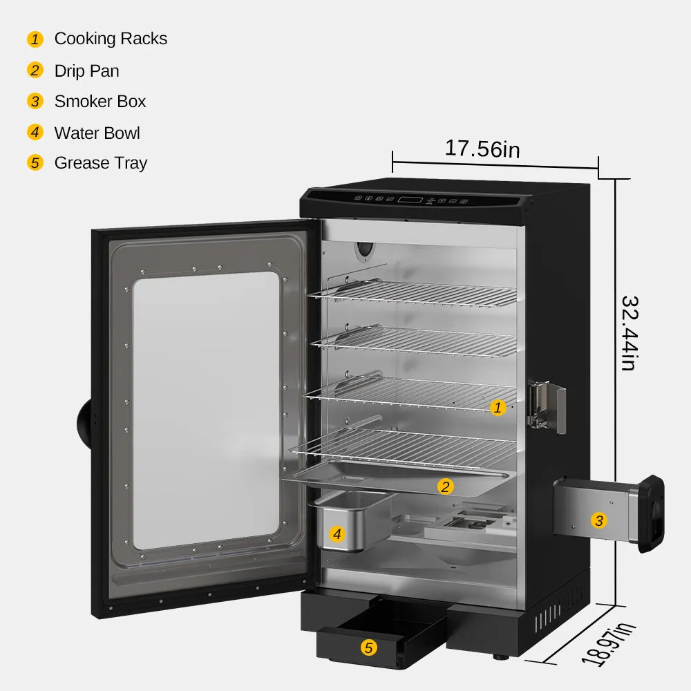 30 Inch Electric Smoker with Glass Door