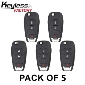 5 x 2016-2021 Chevrolet Cruze XL8 / 3-Button Remote Flip Key / PN: 13514134 / LXP-T004 (AFTERMARKET) (Pack of 5)