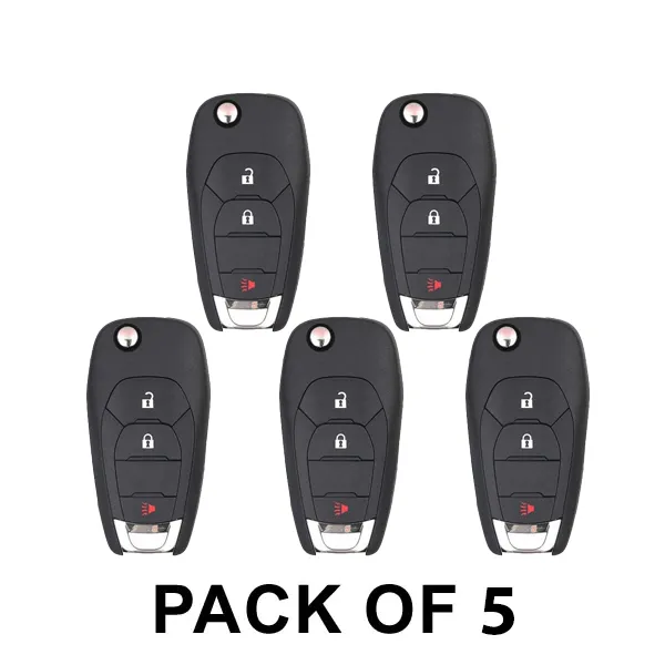 5 x 2016-2021 Chevrolet Cruze XL8 / 3-Button Remote Flip Key / PN: 13514134 / LXP-T004 (AFTERMARKET) (Pack of 5)
