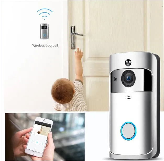 720P HD Night Vision Wireless Home Security Video Doorbell Alarm Smart WIFI Wireless Two Way Intercom Doorbell With Responser