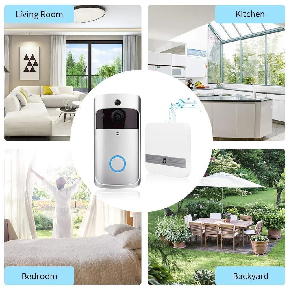 720P HD Night Vision Wireless Home Security Video Doorbell Alarm Smart WIFI Wireless Two Way Intercom Doorbell With Responser