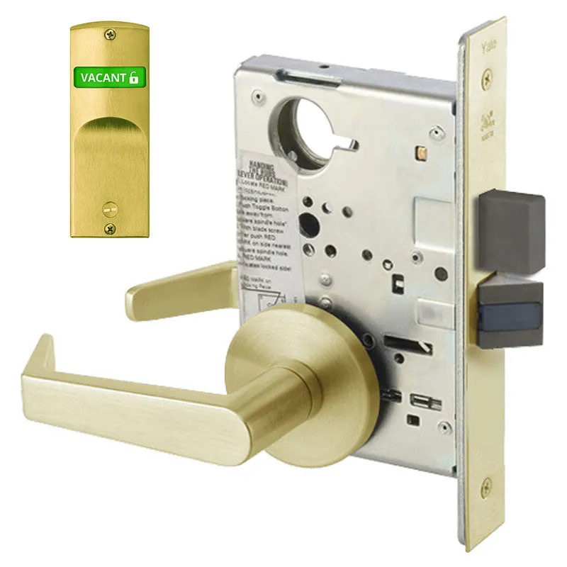 Accentra (formerly Yale)  AUR 8802FL Privacy, Bedroom, or Bath Mortise Lock with Double Indicator Inside/Outside, Augusta Lever, Standard Rose