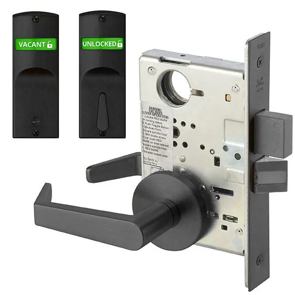 Accentra (formerly Yale)  AUR 8802FL Privacy, Bedroom, or Bath Mortise Lock with Double Indicator Inside/Outside, Augusta Lever, Standard Rose