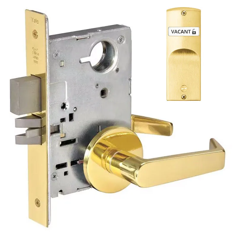 Accentra (formerly Yale)  AUR 8802FL Privacy, Bedroom, or Bath Mortise Lock with Double Indicator Inside/Outside, Augusta Lever, Standard Rose