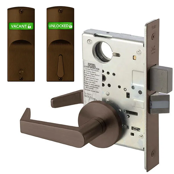 Accentra (formerly Yale)  AUR 8802FL Privacy, Bedroom, or Bath Mortise Lock with Double Indicator Inside/Outside, Augusta Lever, Standard Rose