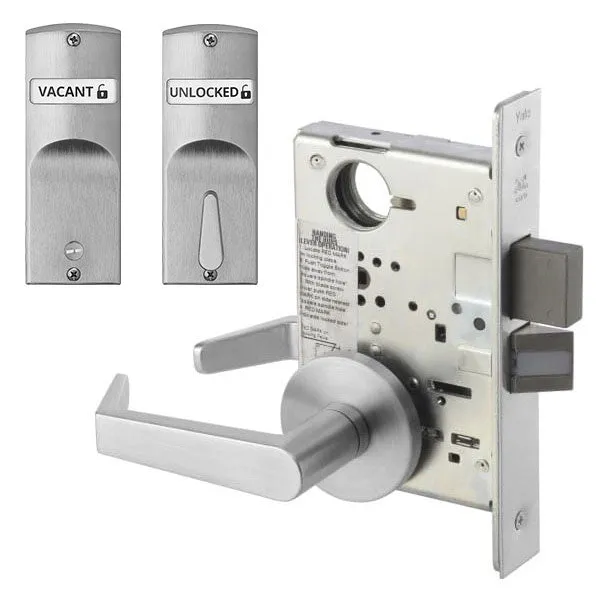 Accentra (formerly Yale)  AUR 8802FL Privacy, Bedroom, or Bath Mortise Lock with Double Indicator Inside/Outside, Augusta Lever, Standard Rose