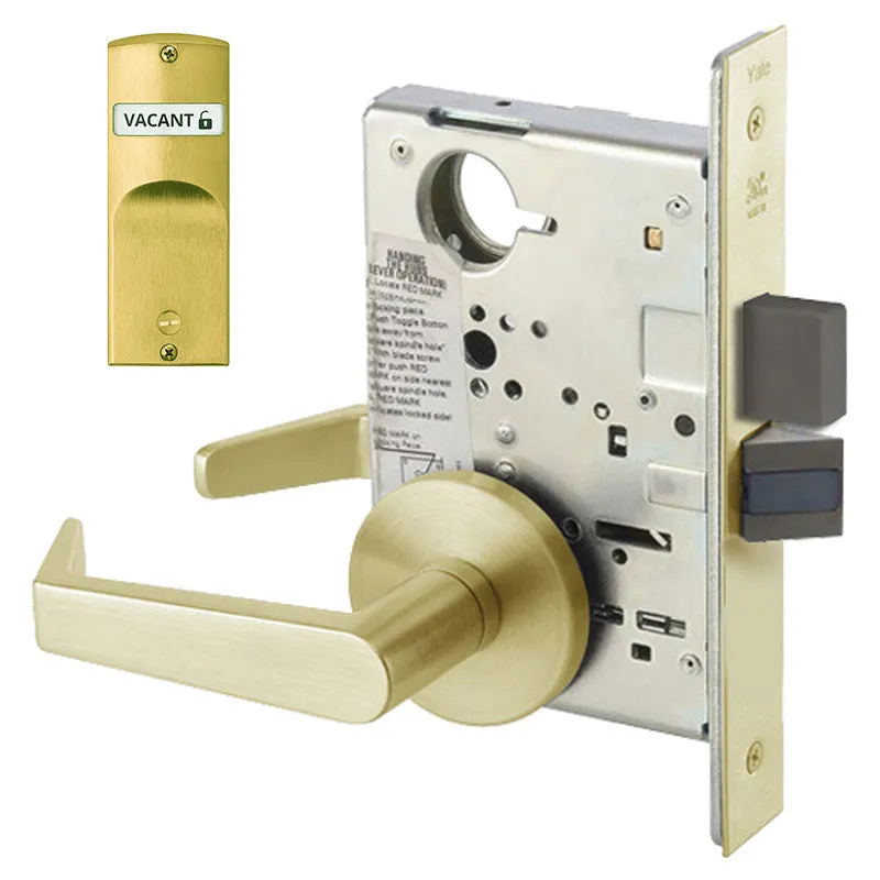 Accentra (formerly Yale)  AUR 8802FL Privacy, Bedroom, or Bath Mortise Lock with Double Indicator Inside/Outside, Augusta Lever, Standard Rose