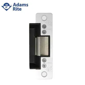Adams Rite - 7100 - Electric Strike for Adams Rite & Cylindrical Locks -  Anodized Aluminum - Fail Secure - 1-1/4" x 4-7/8" Flat Radius Plate - 12VDC
