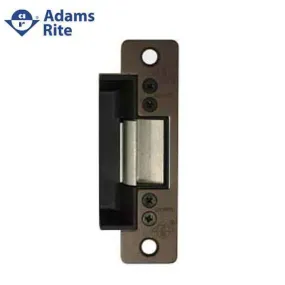 Adams Rite - 7100 - Electric Strike for Adams Rite & Cylindrical Locks -  Anodized Dark Bronze - Fail Secure - 1-1/4" x 4-7/8" Flat Radius Plate - 12VDC
