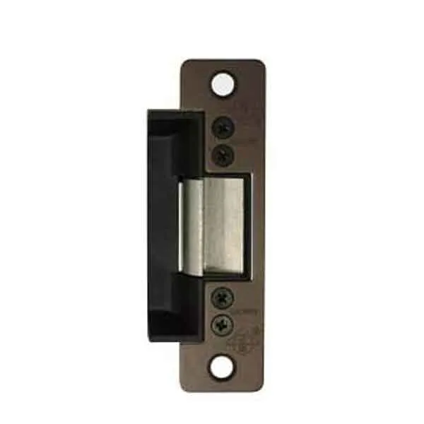 Adams Rite - 7100 - Electric Strike for Adams Rite & Cylindrical Locks -  Anodized Dark Bronze - Fail Secure - 1-1/4" x 4-7/8" Flat Radius Plate - 12VDC