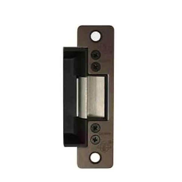 Adams Rite - 7100 - Electric Strike for Adams Rite & Cylindrical Locks -  Anodized Dark Bronze - Fail Secure -  1-1/4" x 4-7/8" Flat Radius Plate - 16VAC