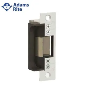 Adams Rite - 7170 - Electric Strike for Mortise & Cylindrical Locks -  Anodized Aluminum - Fail Secure -  1-1/4" x 4-7/8"  Flat Square Plate - 12VDC
