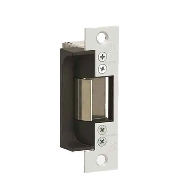 Adams Rite - 7170 - Electric Strike for Mortise & Cylindrical Locks -  Anodized Aluminum - Fail Secure -  1-1/4" x 4-7/8"  Flat Square Plate - 12VDC
