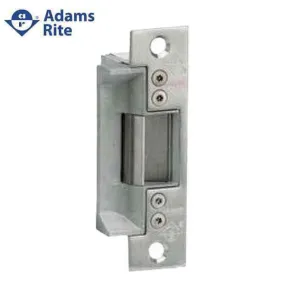 Adams Rite - 7240 - Fire-Rated Electric Strike for Cylindrical Latches -  Anodized Aluminum - Fail Secure - 1-1/4" x 4-7/8" Flat Square Plate - 24VDC