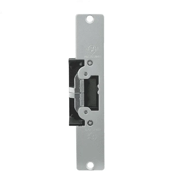 Adams Rite - 7410 - Electric Strike for Adams Rite or Deadlatches or Cylindrical Locks - 1/2" to 5/8" Latchbolt  - Anodized Aluminum - Fail Safe/Fail Secure - 1-7/16" x 7-15/16" - Flat Radius Plate - 12/24 VDC