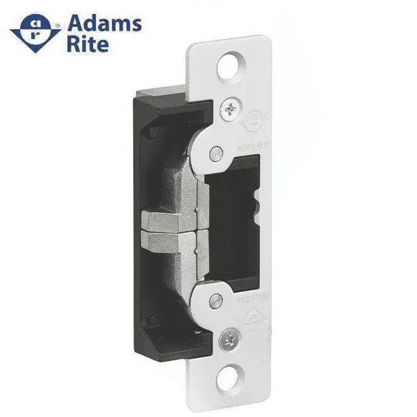 Adams Rite - 7430 - Electric Strike for Adams Rite or Deadlatches or Cylindrical Locks - 1/2" to 5/8" Latchbolt  - Anodized Aluminum - Fail Safe/Fail Secure - 1-1/4" x 6-7/8" - Flat Radius Plate - 12/24 VDC