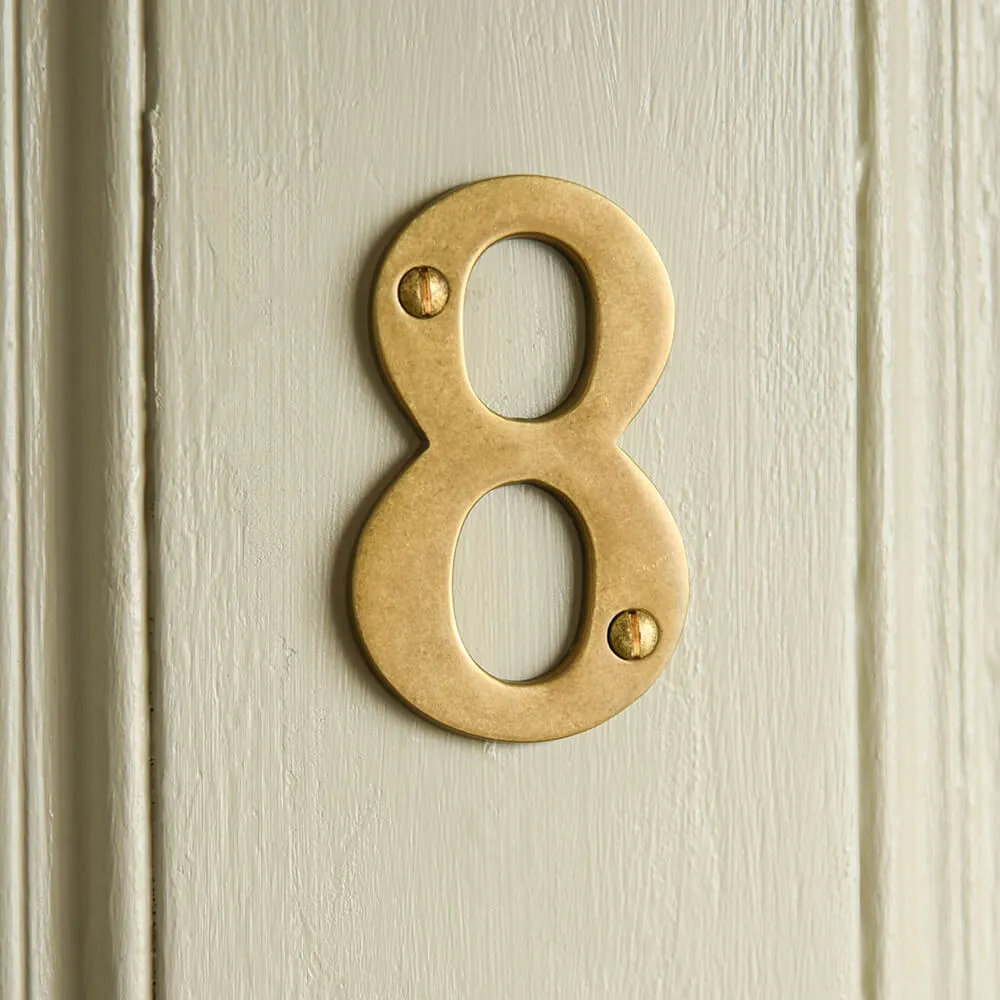 Aged Brass 3 inch House Numbers