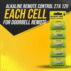 Alkaline Remote Control 27A 12V - Each Cell - For Doorbell Remote | Multiple Use Cell | Battery | Long Life Cell | Pencil Cell