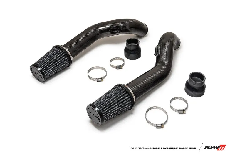 AMS Performance 2009  Nissan GT-R R35 (CBA/DBA) Alpha Carbon Fiber Intake Pipes for Stock Turbos