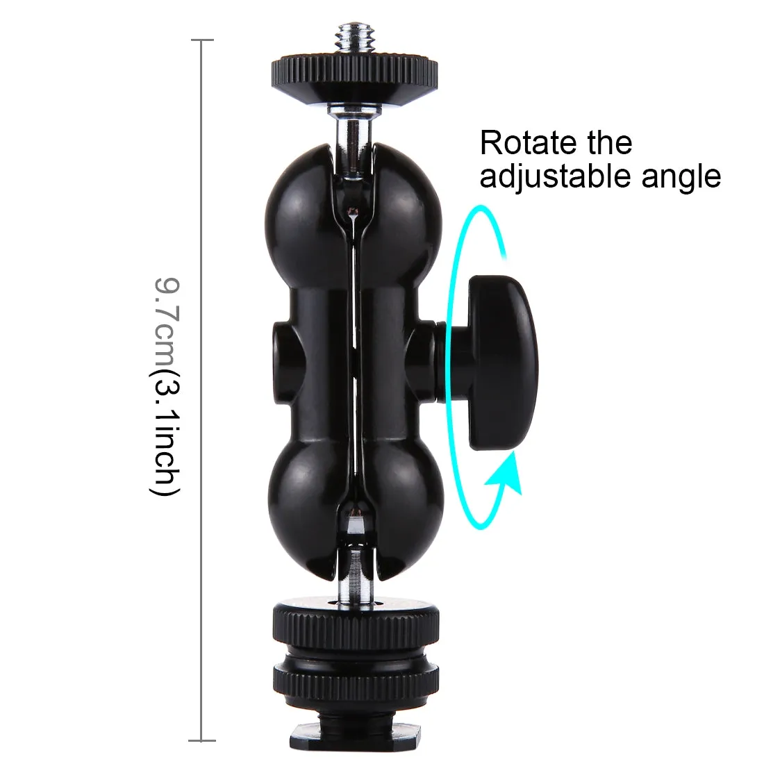 AMZER Flash Hot Shoe Swivel Ball Head 1/4 inch Tripod Screw Magic Arm with Lock