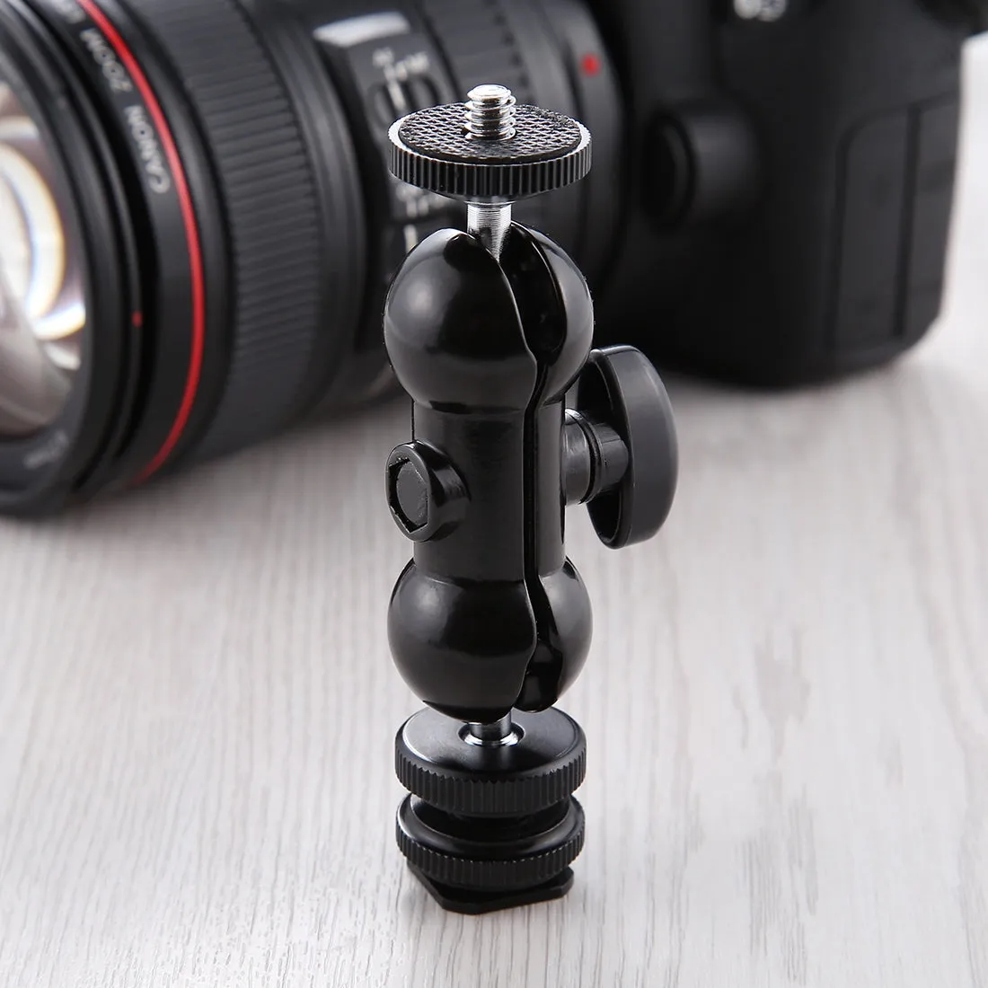 AMZER Flash Hot Shoe Swivel Ball Head 1/4 inch Tripod Screw Magic Arm with Lock