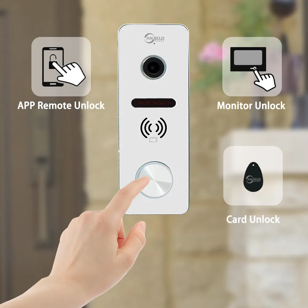 Anjielosmart Tuya 7 inch  Monitor VideoDoorbell Intercom System Access Control Camera Smart security device Apartment IC card unlocking